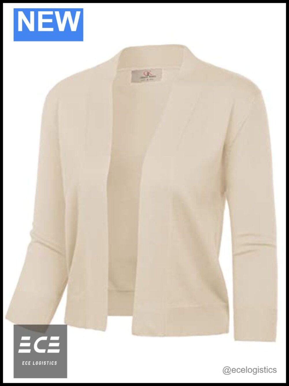 Women's Lightweight Open Front Cropped Cardigan 3/4 Sleeve Shrug for Dress